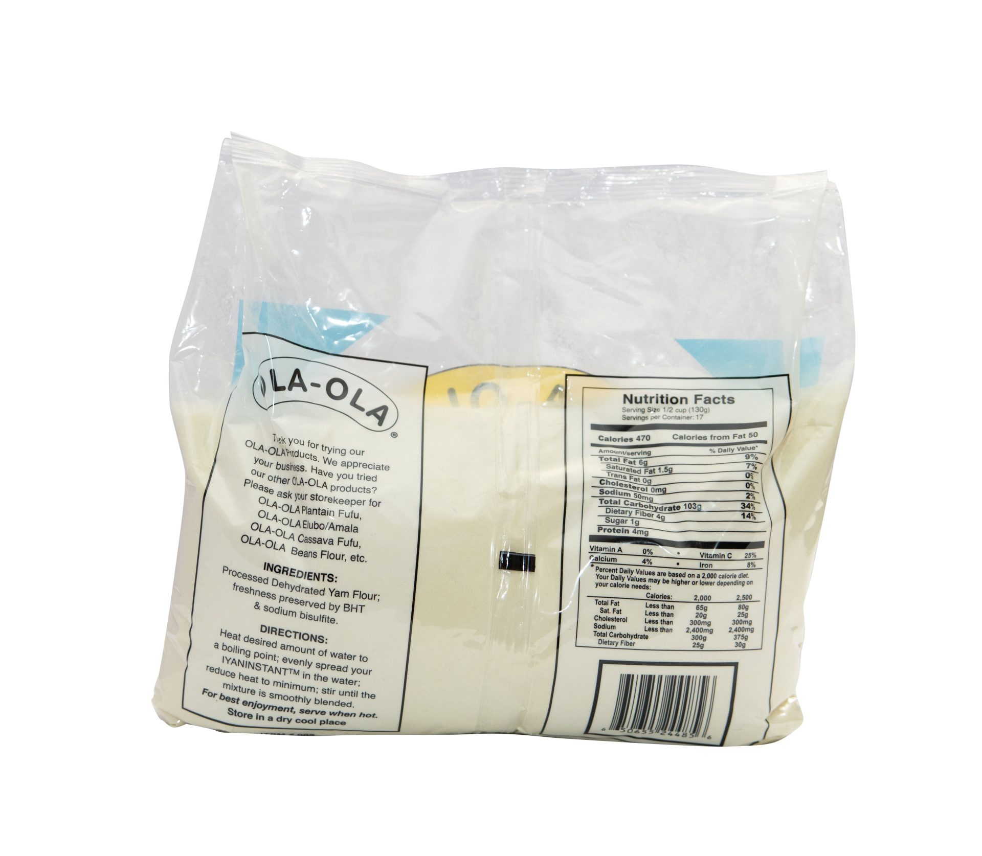 Nutrition facts, ingredients, and how to prepare Ola Ola Pounded Yam (aka iyan) flour