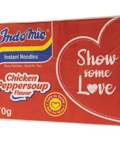 Box of Indomie instant noodles, chicken pepper soup flavor